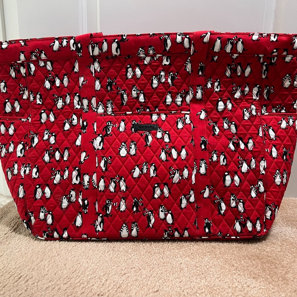 Vera Bradley Playful Penguins Red Tote